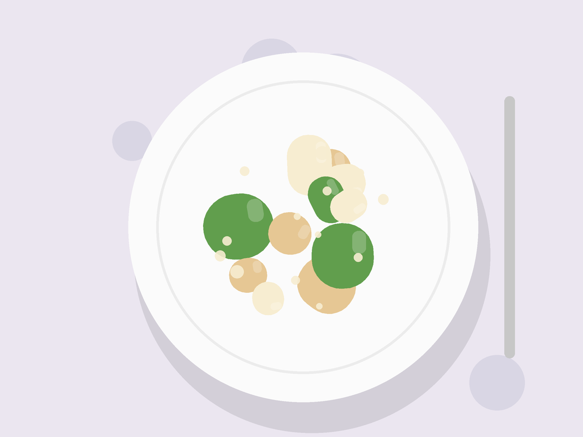 Illustration of Celery Root and Potato Gratin Dauphinois: a plate drawn from its ingredients