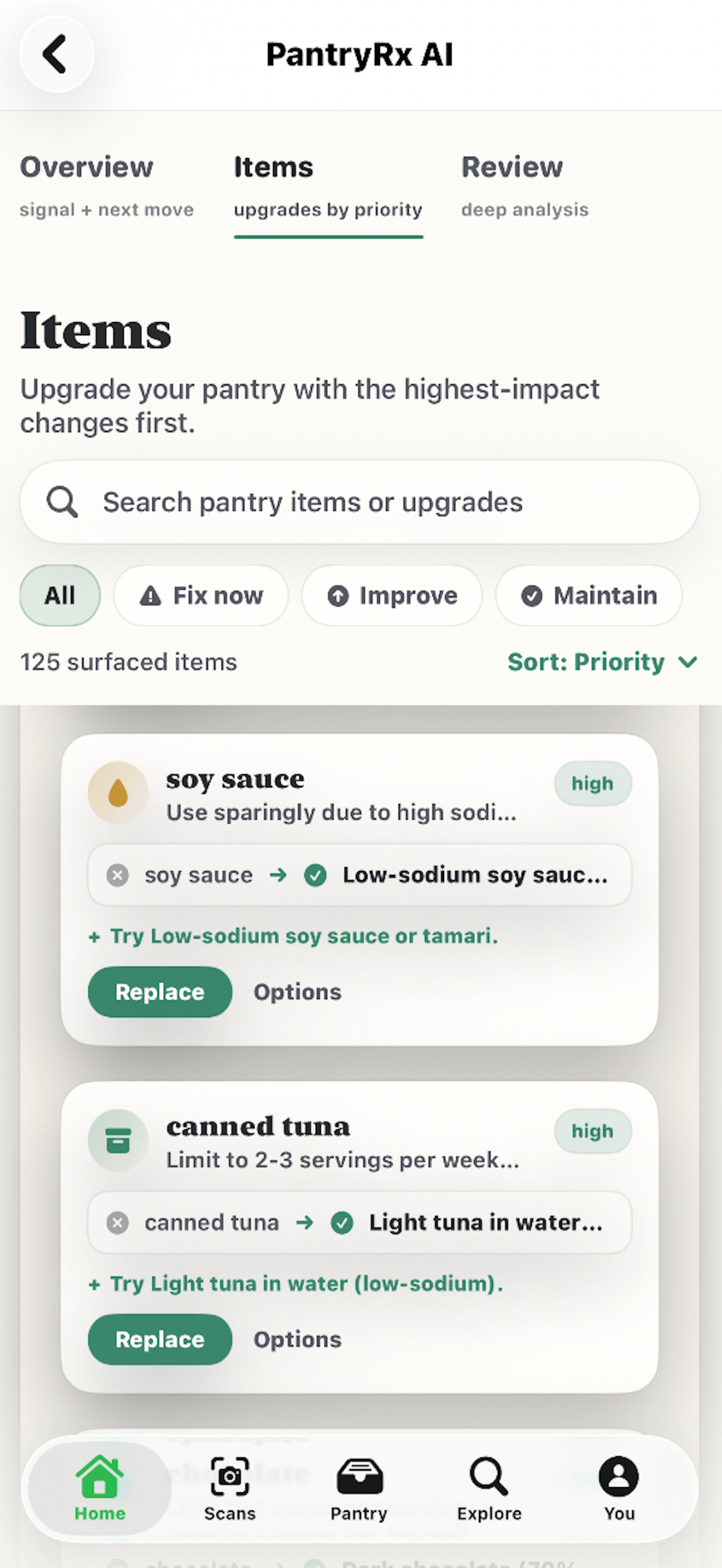 PantryRx nutrition insights